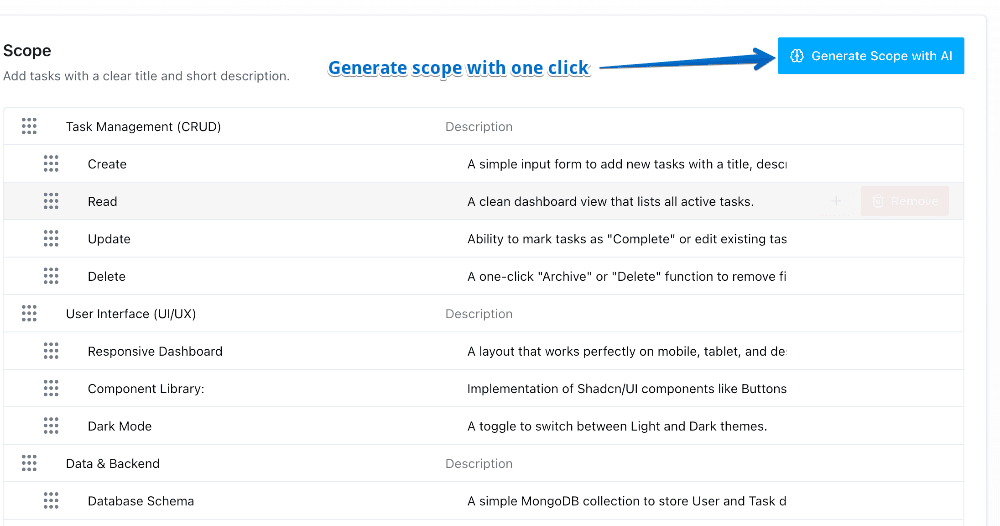Scope creation feature screenshot placeholder
